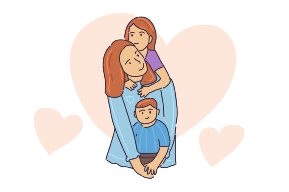Cute Mom Play with Her Kids – A Warm, Versatile Design for Everyday Embroidery