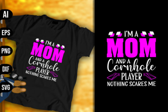 I'm a Mom and Cornhole Player – A Bold Embroidery Pick for Crafters