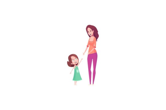 Mother Day Me and Mom Illustration